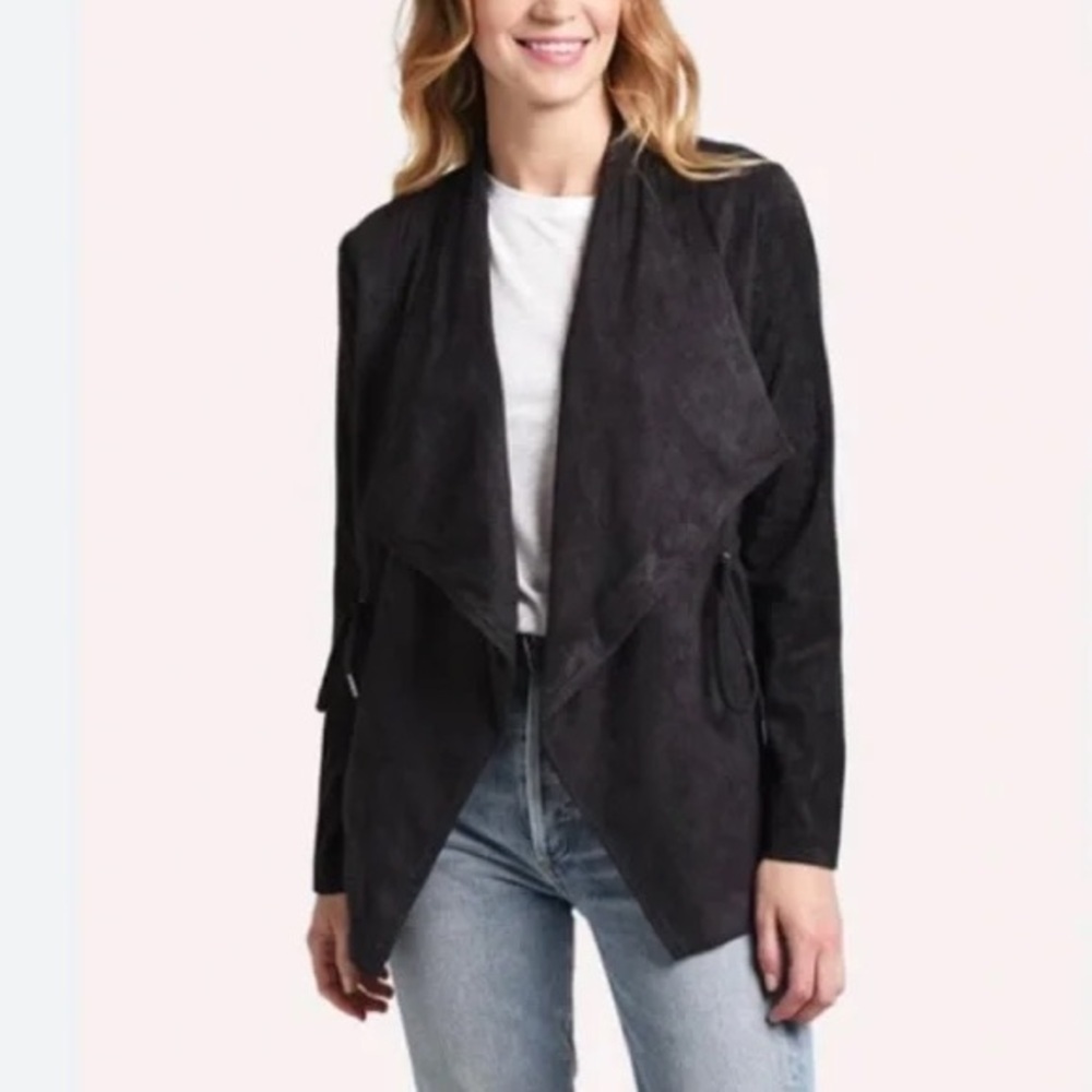 Anthropologie Cupcakes & Cashmere Doris Dark Gray Suede Jacket Size Medium